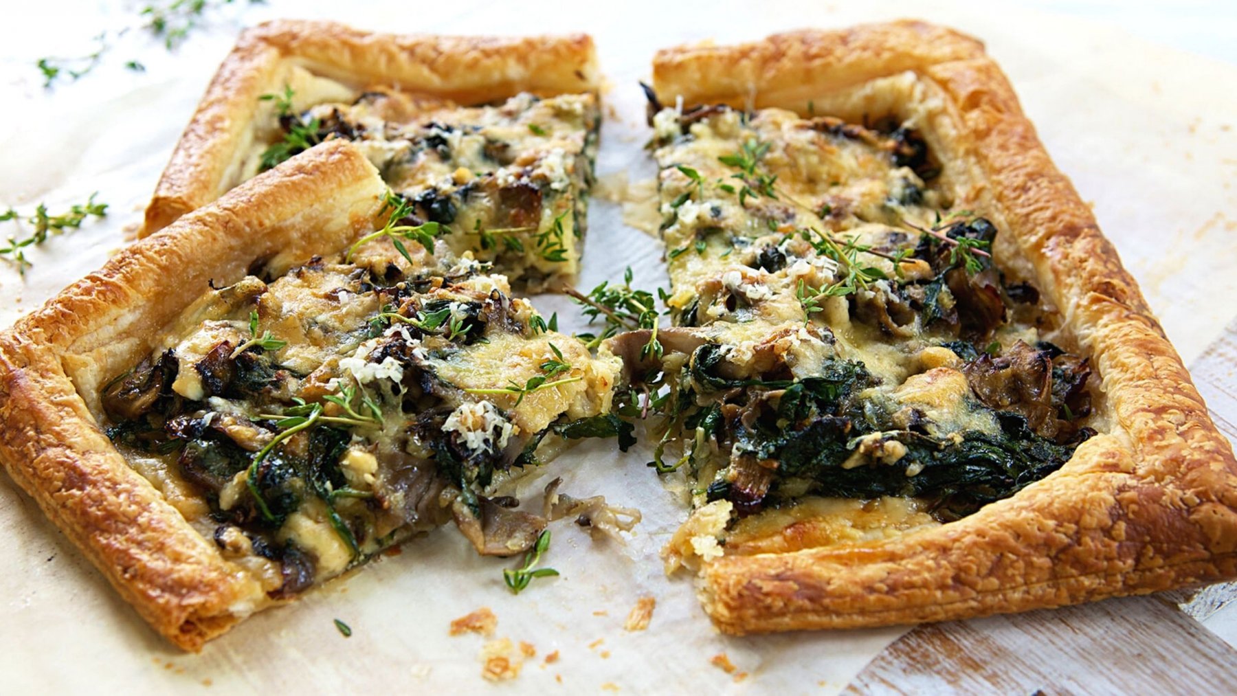 Mushroom and Spinach Tart Pampas